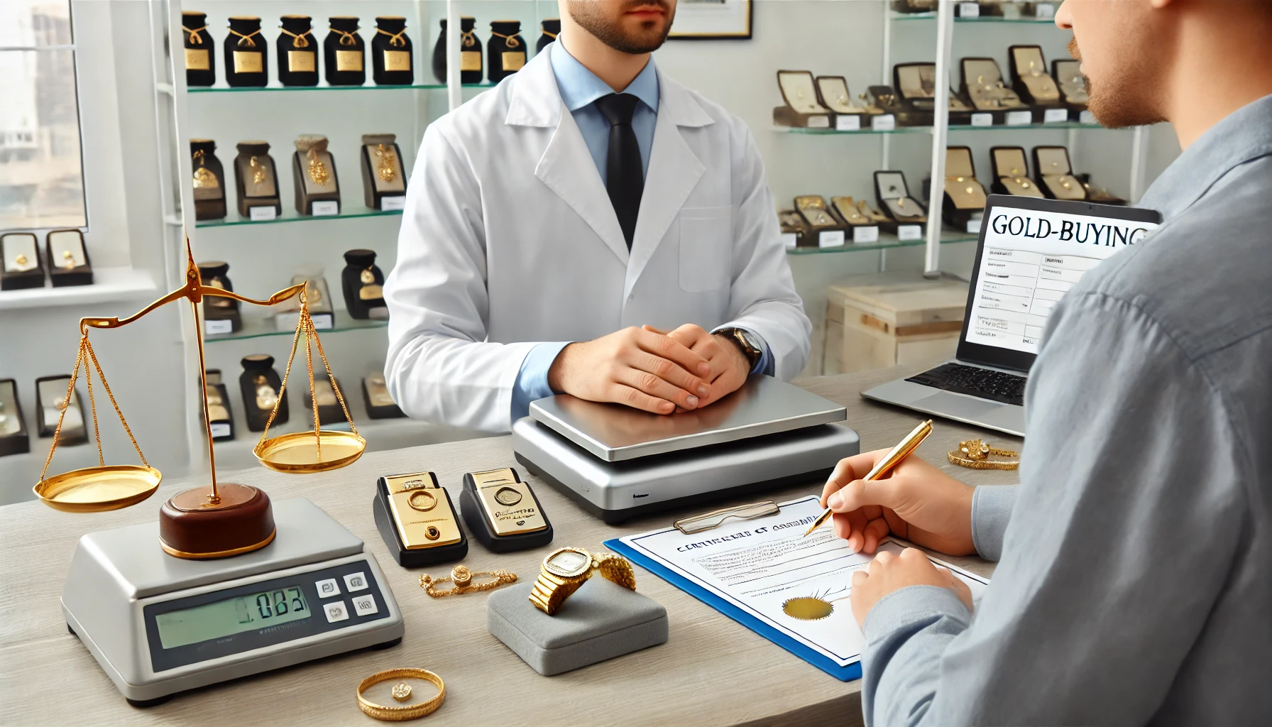 Valutazione trasparente di gioielli in oro presso compro oro professionale